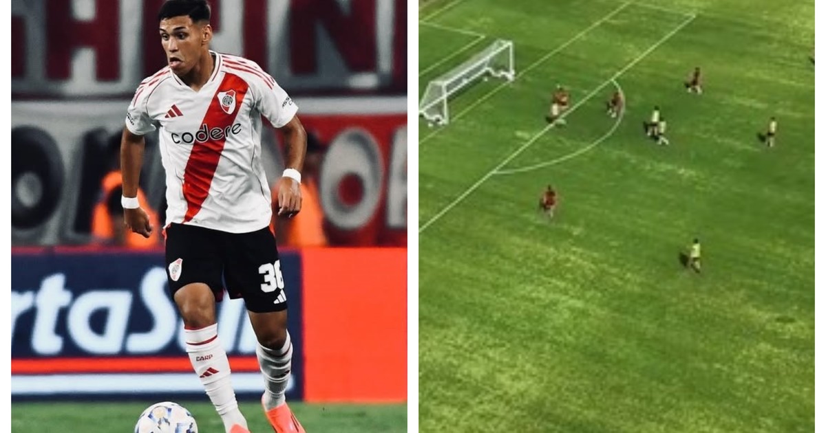 Video: desde el aire, el golazo a pura gambeta de un juvenil de River en la práctica :: Olé