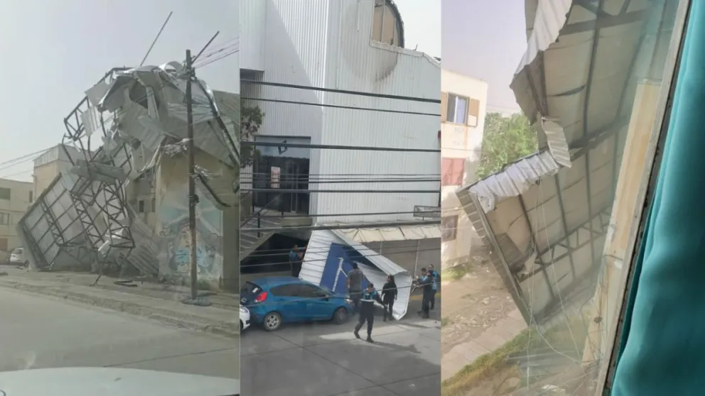 Las ráfagas ya causan destrozos en Comodoro Rivadavia
