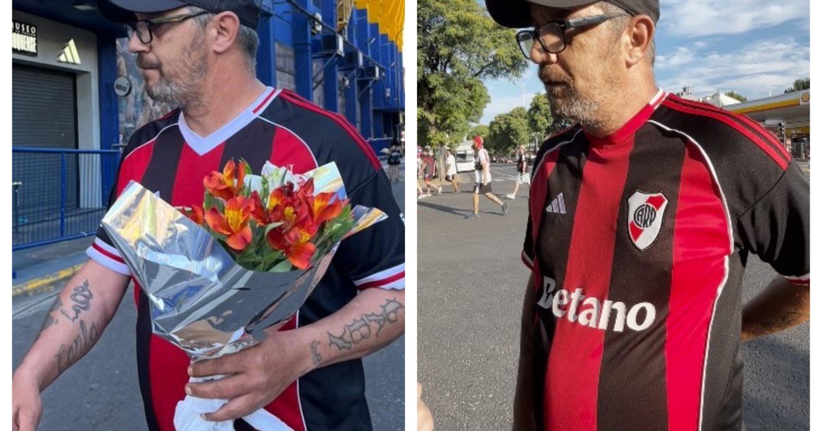 El descargo del hincha de River que fue viral en Olé por llevarle flores a Russo: "Muchos termos no entendieron el mensaje" :: Olé