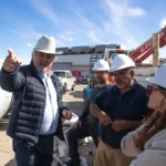 Othar recorrió los avances de la obra de recambio del pluvial en la Ruta 3