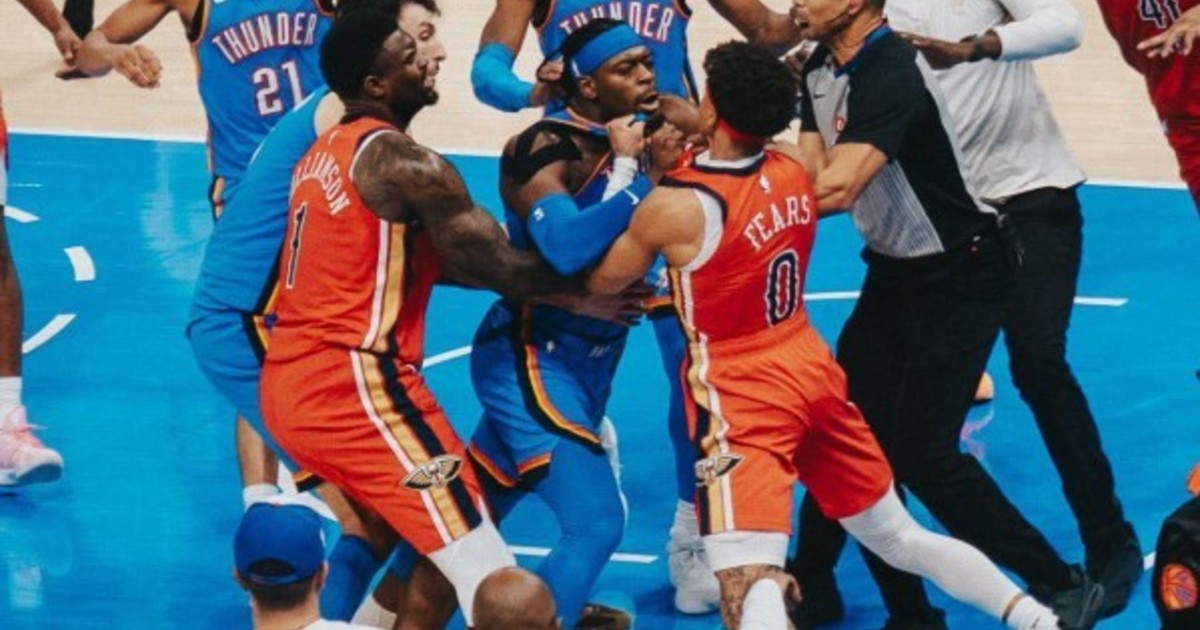 Partido caliente en la NBA: Oklahoma le ganó a New Orleans en una noche llena de peleas entre los jugadores :: Olé